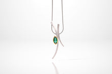 Load image into Gallery viewer, Blue Topaz and Green Quartz pendant in sterling silver by Joryel Vera, style P6140 - view 2
