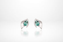 Load image into Gallery viewer, Green Quartz and Rose Quartz earrings in sterling silver by Joryel Vera, style E9891 - view 2