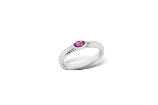 Opal and Rhodolite Garnet ring in sterling silver by Joryel Vera, style R2684