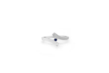 Load image into Gallery viewer, Blue Sapphire and Diamond ring in sterling silver by Joryel Vera, style R7462 - view 2