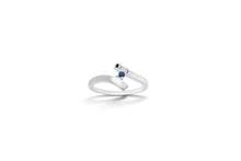 Load image into Gallery viewer, Blue Sapphire and Diamond ring in sterling silver by Joryel Vera, style R7462 - view 3