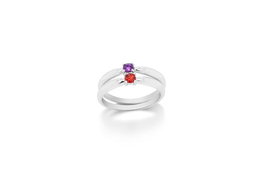 Amethyst and Aquamarine ring in sterling silver by Joryel Vera, style R3729