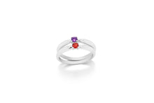 Load image into Gallery viewer, Amethyst and Aquamarine ring in sterling silver by Joryel Vera, style R3729