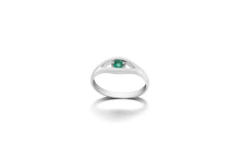 Load image into Gallery viewer, Blue Topaz and Emerald ring in sterling silver by Joryel Vera, style R3730 - view 6