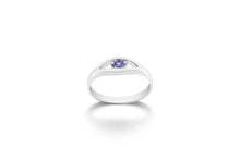 Load image into Gallery viewer, Blue Topaz and Emerald ring in sterling silver by Joryel Vera, style R3730 - view 14