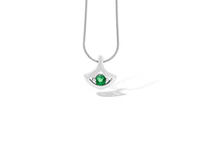 Load image into Gallery viewer, Blue Topaz and Emerald pendant in sterling silver by Joryel Vera, style P3229 - view 4