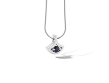 Load image into Gallery viewer, Blue Topaz and Emerald pendant in sterling silver by Joryel Vera, style P3229 - view 8