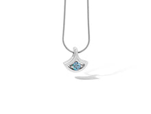 Load image into Gallery viewer, Blue Topaz and Emerald pendant in sterling silver by Joryel Vera, style P3229 - view 12