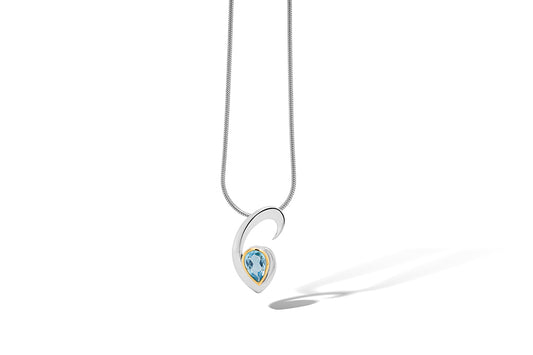 Blue Topaz and London Blue Topaz pendant in sterling silver by Joryel Vera, style P7635