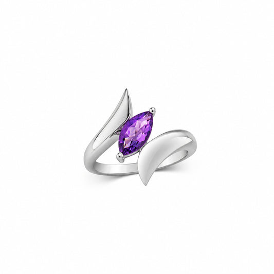 Amethyst and Blue Topaz ring in sterling silver by Joryel Vera, style R6978