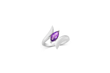 Load image into Gallery viewer, Amethyst and Blue Topaz ring in sterling silver by Joryel Vera, style R6978