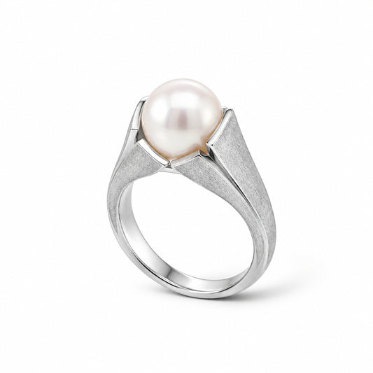 Pearl ring in sterling silver by Joryel Vera, style R6498 - view 2