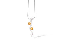 Load image into Gallery viewer, Blue Topaz and Garnet pendant in sterling silver by Joryel Vera, style P7561 - view 3