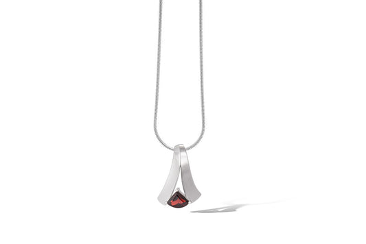 Blue Topaz and Garnet pendant in sterling silver by Joryel Vera, style P6523 - view 2