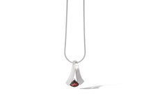 Load image into Gallery viewer, Blue Topaz and Garnet pendant in sterling silver by Joryel Vera, style P6523 - view 2