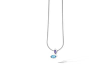 Load image into Gallery viewer, Blue Topaz and Peridot pendant in sterling silver by Joryel Vera, style P3916 - view 3