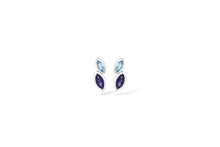 Load image into Gallery viewer, Blue Topaz and Peridot earrings in sterling silver by Joryel Vera, style E4211 - view 3