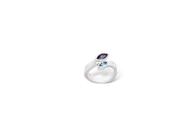 Load image into Gallery viewer, Blue Topaz and Iolite ring in sterling silver by Joryel Vera, style R3908 - view 3