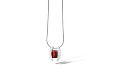 Load image into Gallery viewer, Blue Topaz and Garnet pendant in sterling silver by Joryel Vera, style P4747 - view 2