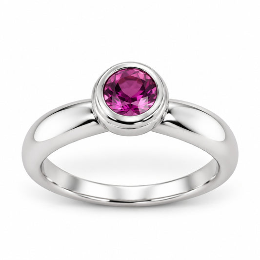 Opal and Rhodolite Garnet ring in sterling silver by Joryel Vera, style R1868