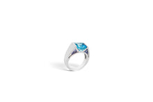 Load image into Gallery viewer, Amethyst and Blue Sapphire ring in sterling silver by Joryel Vera, style R5396 - view 3