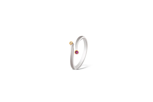 Blue Sapphire and Diamond ring in sterling silver by Joryel Vera, style R3466 - view 3
