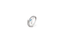 Load image into Gallery viewer, Blue Topaz and Garnet ring in sterling silver by Joryel Vera, style R4208 - view 2