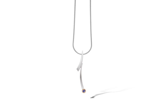 Blue Topaz and Garnet pendant in sterling silver by Joryel Vera, style P6124 - view 4