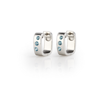 Load image into Gallery viewer, Blue Topaz earrings in sterling silver by Joryel Vera, style E6436