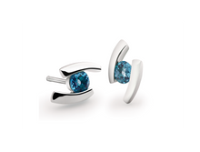 Load image into Gallery viewer, Amethyst and Blue Topaz earrings in sterling silver by Joryel Vera, style E3059 - view 4