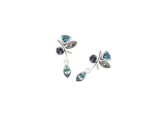 Load image into Gallery viewer, Amethyst and Blue Topaz earrings in sterling silver by Joryel Vera, style E5540 - view 4