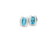 Load image into Gallery viewer, Amethyst and Blue Topaz earrings in sterling silver by Joryel Vera, style E5430