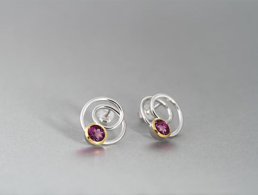 Amethyst and Blue Topaz earrings in sterling silver by Joryel Vera, style E7798 - view 2