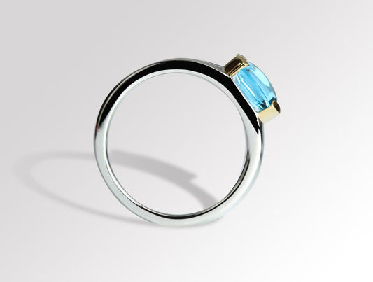 Amethyst and Blue Topaz ring in sterling silver by Joryel Vera, style R6096