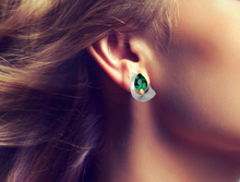 Load image into Gallery viewer, Amethyst and Blue Topaz earrings in sterling silver by Joryel Vera, style E9300