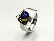 Load image into Gallery viewer, Amethyst and Blue Topaz ring in sterling silver by Joryel Vera, style R6109 - view 3