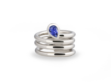 Load image into Gallery viewer, Amethyst and Blue Topaz ring in sterling silver by Joryel Vera, style R4051