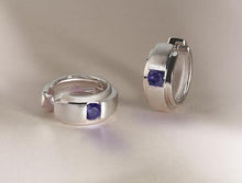 Load image into Gallery viewer, Garnet and Blue Topaz earrings in sterling silver by Joryel Vera, style E2095 - view 2