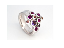Load image into Gallery viewer, Amethyst and Blue Topaz ring in sterling silver by Joryel Vera, style R4511 - view 2