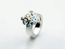 Load image into Gallery viewer, Amethyst and Blue Topaz ring in sterling silver by Joryel Vera, style R4511 - view 3