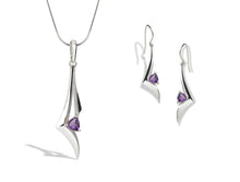 Load image into Gallery viewer, Amethyst and Iolite jewelry set in sterling silver by Joryel Vera - view 2