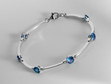Load image into Gallery viewer, Amethyst and Blue Topaz bracelet in sterling silver by Joryel Vera, style B1111