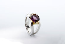 Load image into Gallery viewer, Amethyst and Garnet ring in sterling silver by Joryel Vera, style R5831 - view 3