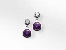 Load image into Gallery viewer, Amethyst and Blue Topaz earrings in sterling silver by Joryel Vera, style E5302