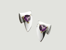 Load image into Gallery viewer, Amethyst and Blue Topaz earrings in sterling silver by Joryel Vera, style E7823 - view 3