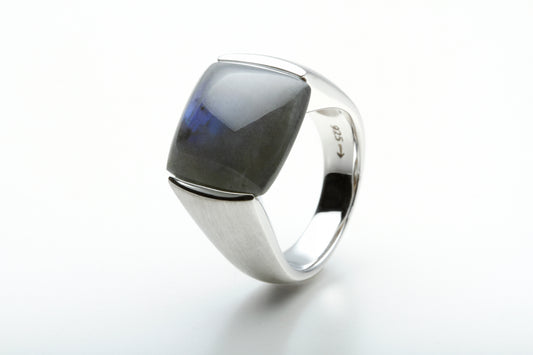Labradorite and Lapis Lazuli ring in sterling silver by Joryel Vera, style R6100 - view 4