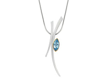 Load image into Gallery viewer, Blue Topaz and Green Quartz pendant in sterling silver by Joryel Vera, style P6140