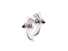 Load image into Gallery viewer, Amethyst and Blue Topaz earrings in sterling silver by Joryel Vera, style E7369