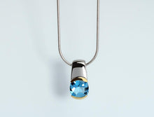 Load image into Gallery viewer, Amethyst and Blue Topaz pendant in sterling silver by Joryel Vera, style P2774