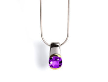 Load image into Gallery viewer, Amethyst and Blue Topaz pendant in sterling silver by Joryel Vera, style P2774 - view 2